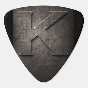 Black Metal Rustic K Monogram Guitar Pick