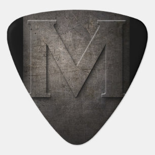 Black Metal Rustic M Monogram Guitar Pick