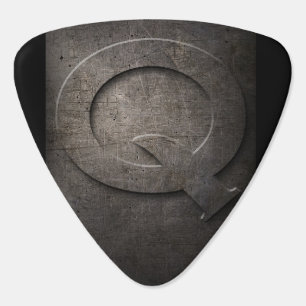 Black Metal Rustic Q Monogram Guitar Pick