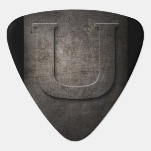Black Metal Rustic U Monogram Guitar Pick