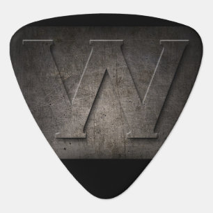 Black Metal Rustic W Monogram Guitar Pick