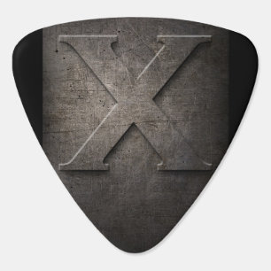 Black Metal Rustic X Monogram Guitar Pick
