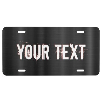 Black Metal Shaft License Plate by JacoChartres at Zazzle