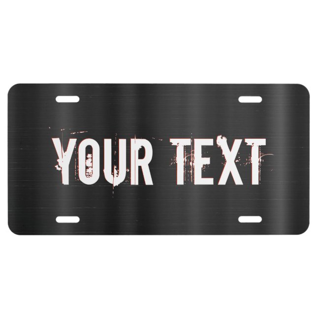 Black Metal Shaft License Plate (Front)