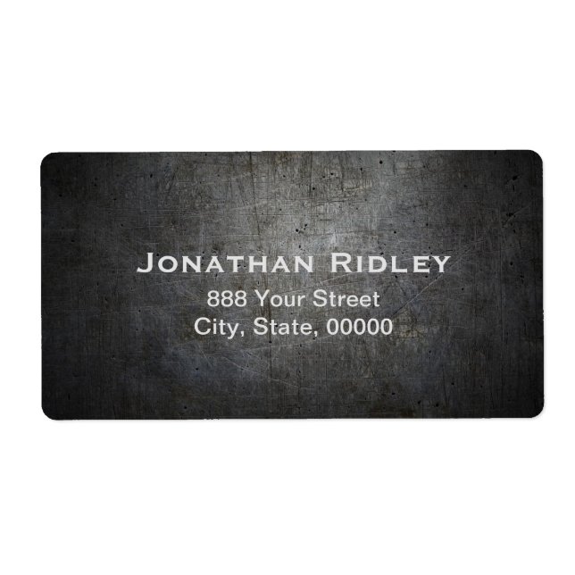 Black METAL  Shipping Labels (Front)