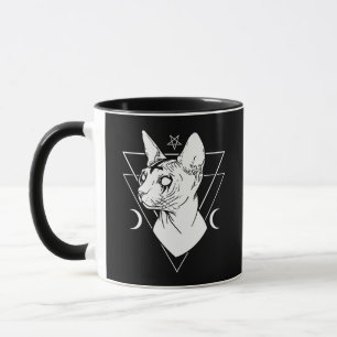 Black Metal Sphynx Cat Goth and Death Metal Mug