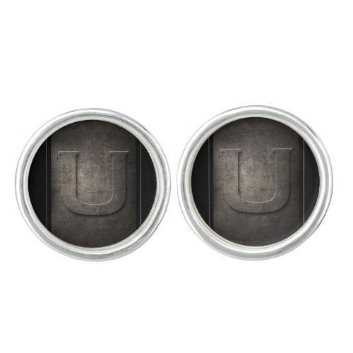 Black Metal U Monogram Pair of Cufflinks