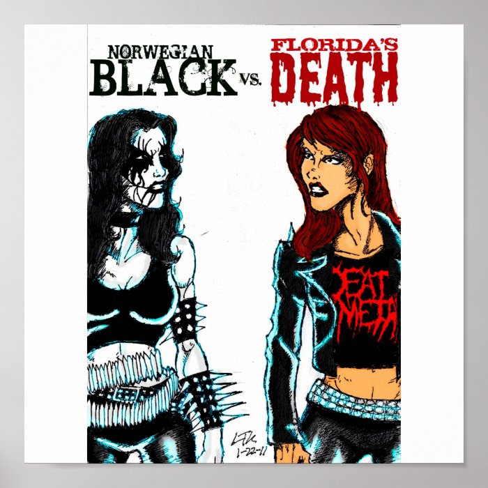 Black Metal Vs. Death Metal Print