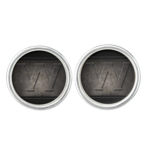 Black Metal W Monogram Pair of Cufflinks