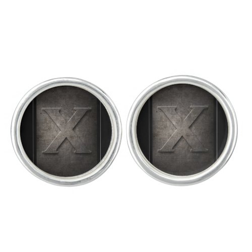 Black Metal X Monogram Pair of Cufflinks