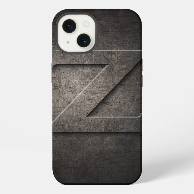 Black Metal Z Monogram Iphone Case (Back)