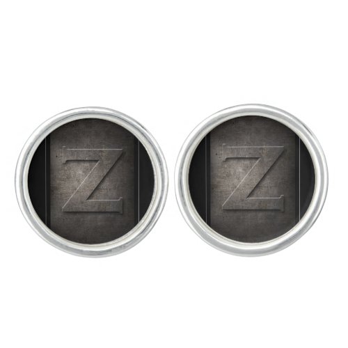 Black Metal Z Monogram Pair of Cufflinks