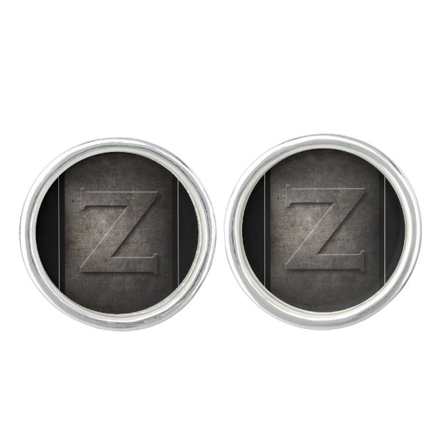 Black Metal Z Monogram Pair of Cufflinks (Front)