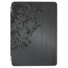 Black Metallic Brushed Aluminum & Floral Lace iPad Air Cover Black Metallic Brushed Aluminum & Floral Lace iPad Air Cover