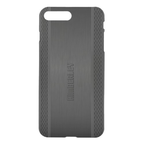 Black Metallic Brushed Aluminum Look iPhone 8 Plus7 Plus Case