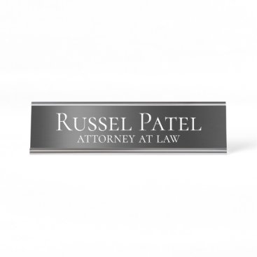 Black Metallic Contrast Lawyer Attorney Desk Name Plate Black Metallic Contrast Lawyer Attorney Desk Name Plate