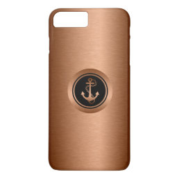 Black &amp; Metallic Coper 2 With Nautical Anchor iPhone 8 Plus/7 Plus Case