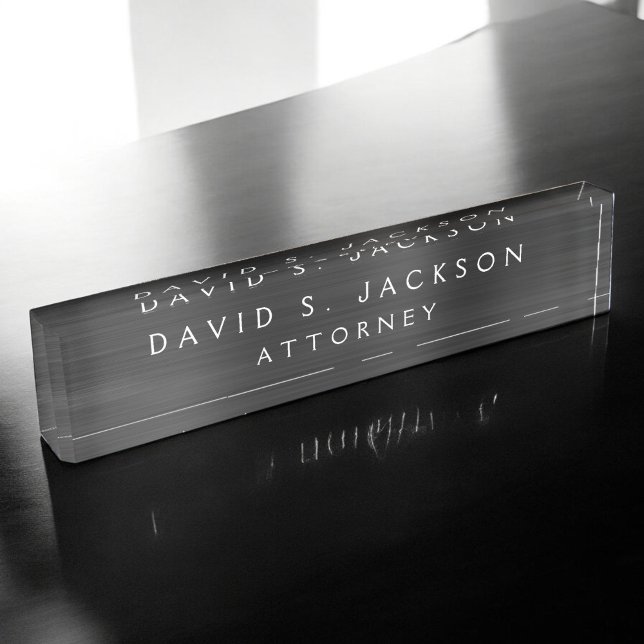 Black Metallic Corporate Custom Professional Desk Name Plate (Creator Uploaded)