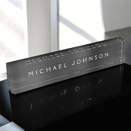 Black Metallic Corporate Custom Professional Desk Name Plate