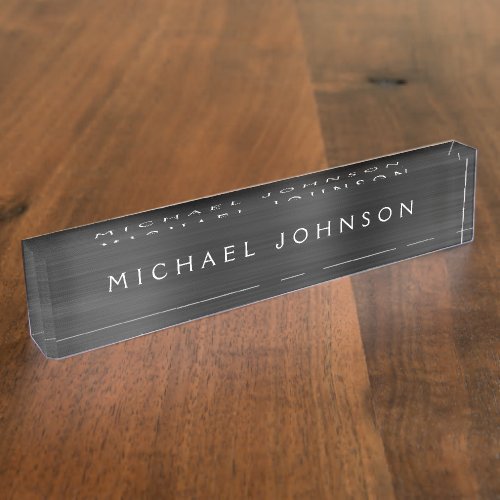 Black Metallic Corporate Custom Professional Desk Name Plate