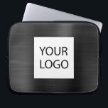 Black Metallic - Custom Logo Promotional Laptop Sleeve<br><div class="desc">Modern Black Faux Metallic Stainless Elegant Your Custom Logo Promotional Laptop Bag or Sleeve Promotional (promo) advertisement Case. This classy professional business computer case can be customized to include your company or business logo.</div>