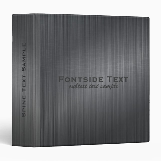 Black Metallic Design Brushed Aluminum Look Binder (Front/Spine)