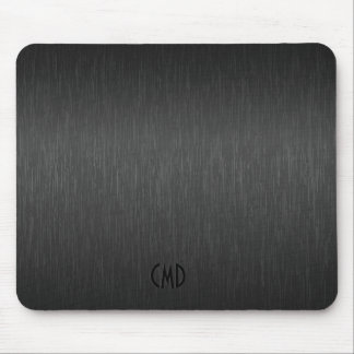 Black Metallic Design Brushed Aluminum Look Mouse Pad