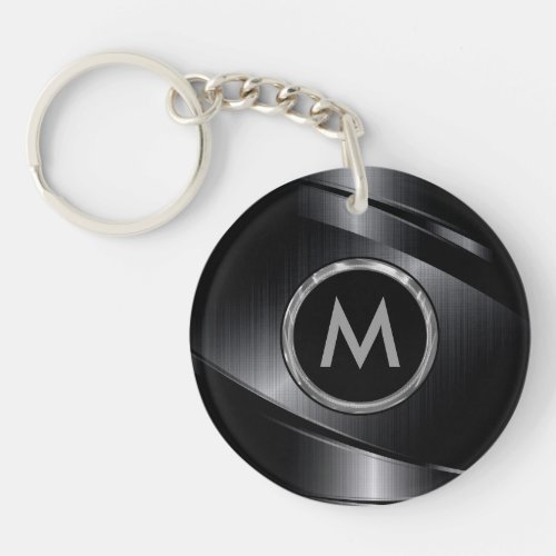 Black Metallic Design Keychain