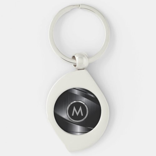 Black Metallic Design Keychain