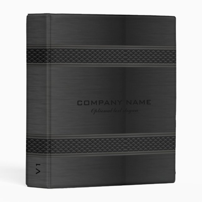 Black Metallic Geometric Design Mini Binder (Front/Spine)