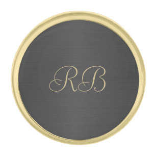 Black Metallic Gold Finish Lapel Pin