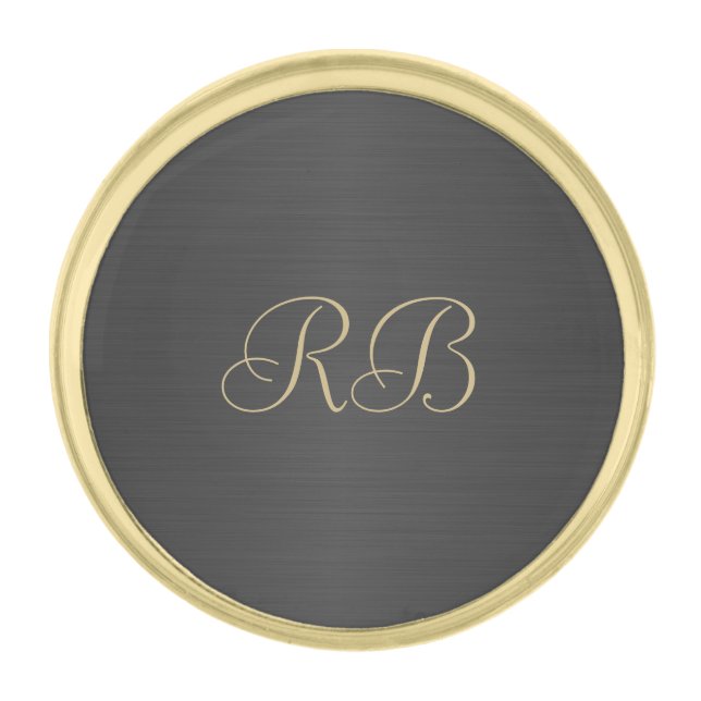 Black Metallic Gold Finish Lapel Pin (Front)