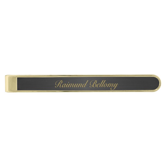 Black Metallic Gold Finish Tie Bar (Front)