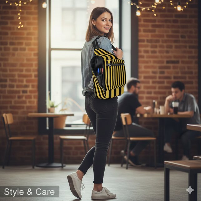 Black Metallic Gold Stripe Pattern Stylish Sling Bag (Black Metallic Gold Stripe Pattern Stylish Sling Bag)