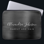 Black Metallic - Monogram Business Professional Laptop Sleeve<br><div class="desc">Modern Black Faux Metallic Stainless Elegant Monogram Promotional Laptop Bag or Sleeve Promotional (promo) advertisement Case. This classy professional business computer case can be customized to include your monogrammed name and job title profession or position.</div>