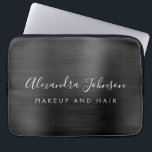 Black Metallic - Monogram Business Professional Laptop Sleeve<br><div class="desc">Modern Black Faux Metallic Stainless Elegant Monogram Promotional Laptop Bag or Sleeve Promotional (promo) advertisement Case. This classy professional business computer case can be customized to include your monogrammed name and job title profession or position.</div>