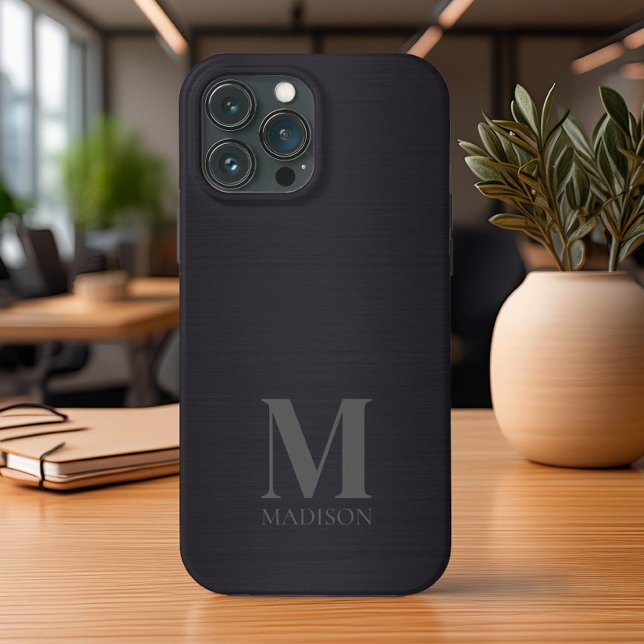 Black Metallic Monogram Case-Mate iPhone Case (Creator Uploaded)