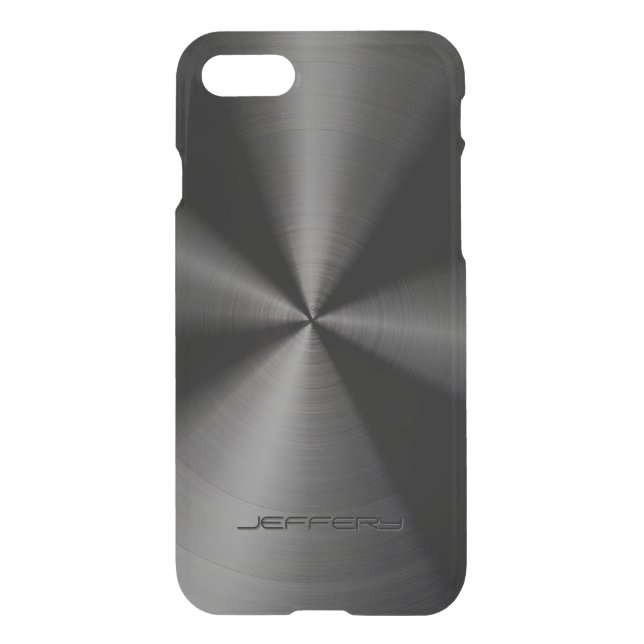 Black Metallic Pattern Stainless Steel Look 3 Uncommon iPhone Case (Back)