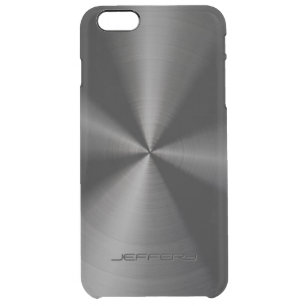 Black Metallic Pattern Stainless Steel Look 3 Clear iPhone 6 Plus Case