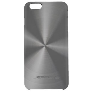 Black Metallic Pattern Stainless Steel Look 3 Clear iPhone 6 Plus Case