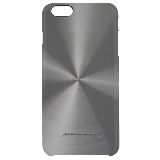 Black Metallic Pattern Stainless Steel Look 3 Uncommon iPhone Case (Back)