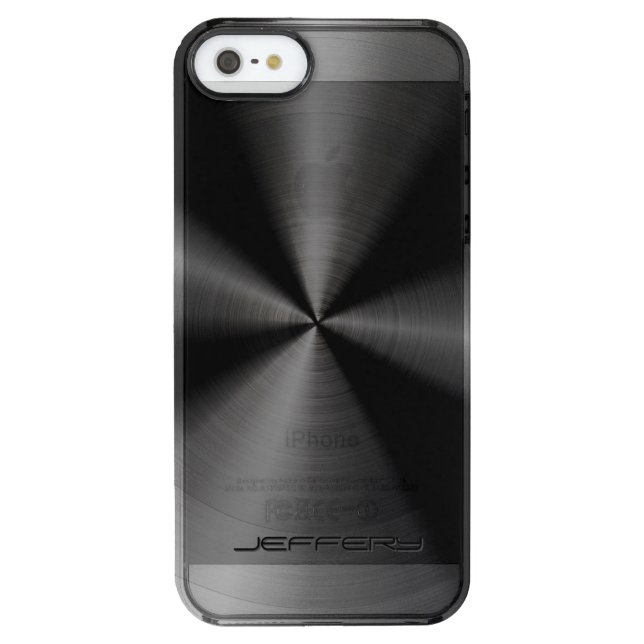 Black Metallic Pattern Stainless Steel Look 3 Uncommon iPhone Case (Back)