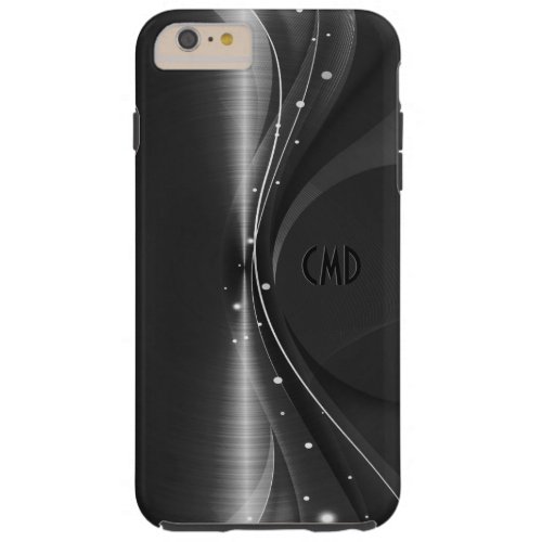 Black Metallic Retro Dynamic Wave Tough iPhone 6 Plus Case