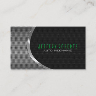 Black & Metallic Silver Gray Auto Professional Business Card