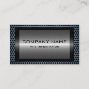 Black Metallic Silver Gray Steel Metal Hole Look Business Card