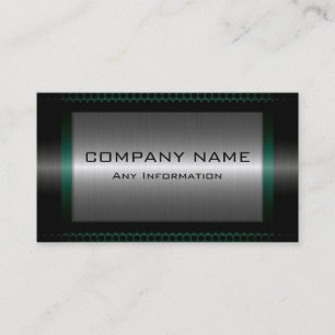 Black Metallic Silver Gray Steel Metal Look #15 Business Card