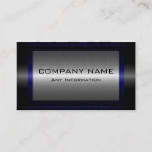 Black Metallic Silver Gray Steel Metal Look #18 Business Card