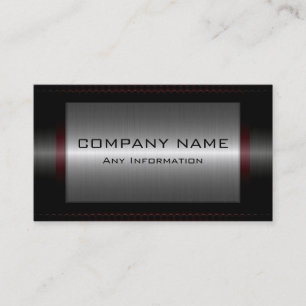 Black Metallic Silver Gray Steel Metal Look #19 Business Card