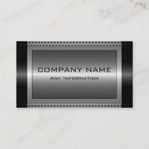 Black Metallic Silver Gray Steel Metal Look #8 Business Card
