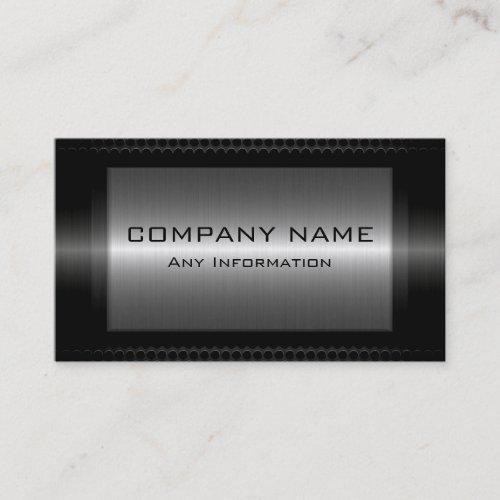 Black Metallic Silver Gray Steel Metal Look Business Card